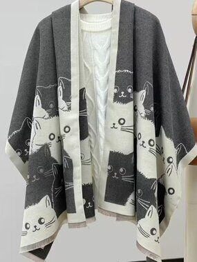 FRIENDLY CATS SCARF/SHAWL/WRAP